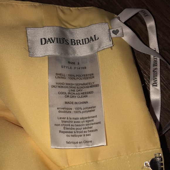 David's Bridal Canary Yellow Knee Length Dress - Picture 5 of 5